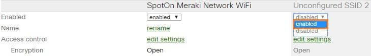 enable ssid 2 enable ssid 2