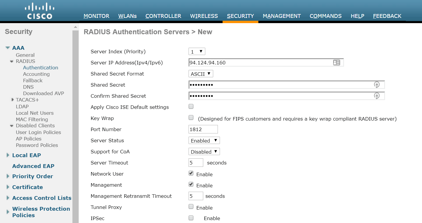 1 radius auth 1 radius auth